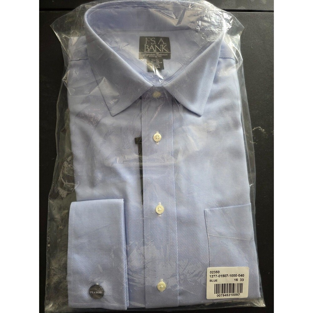 Jos. A. Bank Signature Collection Men's Dress Shirt Light Blue, Slim, 16/33